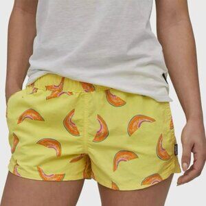 Patagonia Women Barely Baggies Shorts 2.5" Melon Cantaloupe Yellow Swim - size m